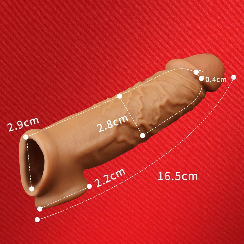 ダブルリキッド ペニスサック ロング 太さ+3cmUP サイズアップ リアル質感 ペニスサック Minhodo