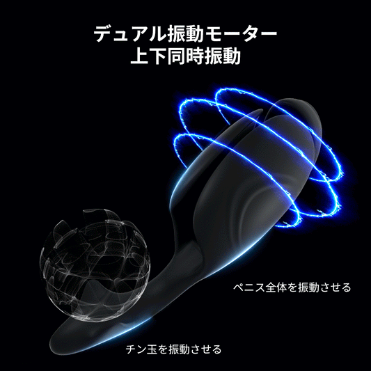 三枚舌トレーニング器 デュアル振動バイブ 上下同時振動 10モード 亀頭チン玉刺 デュアル振動バイブ Minhodo