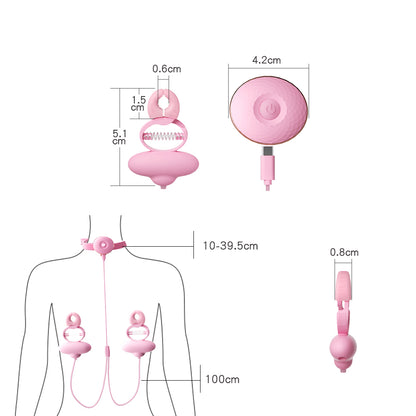 ダンス乳首クリップセット首輪と乳首挟みで両手を解放する