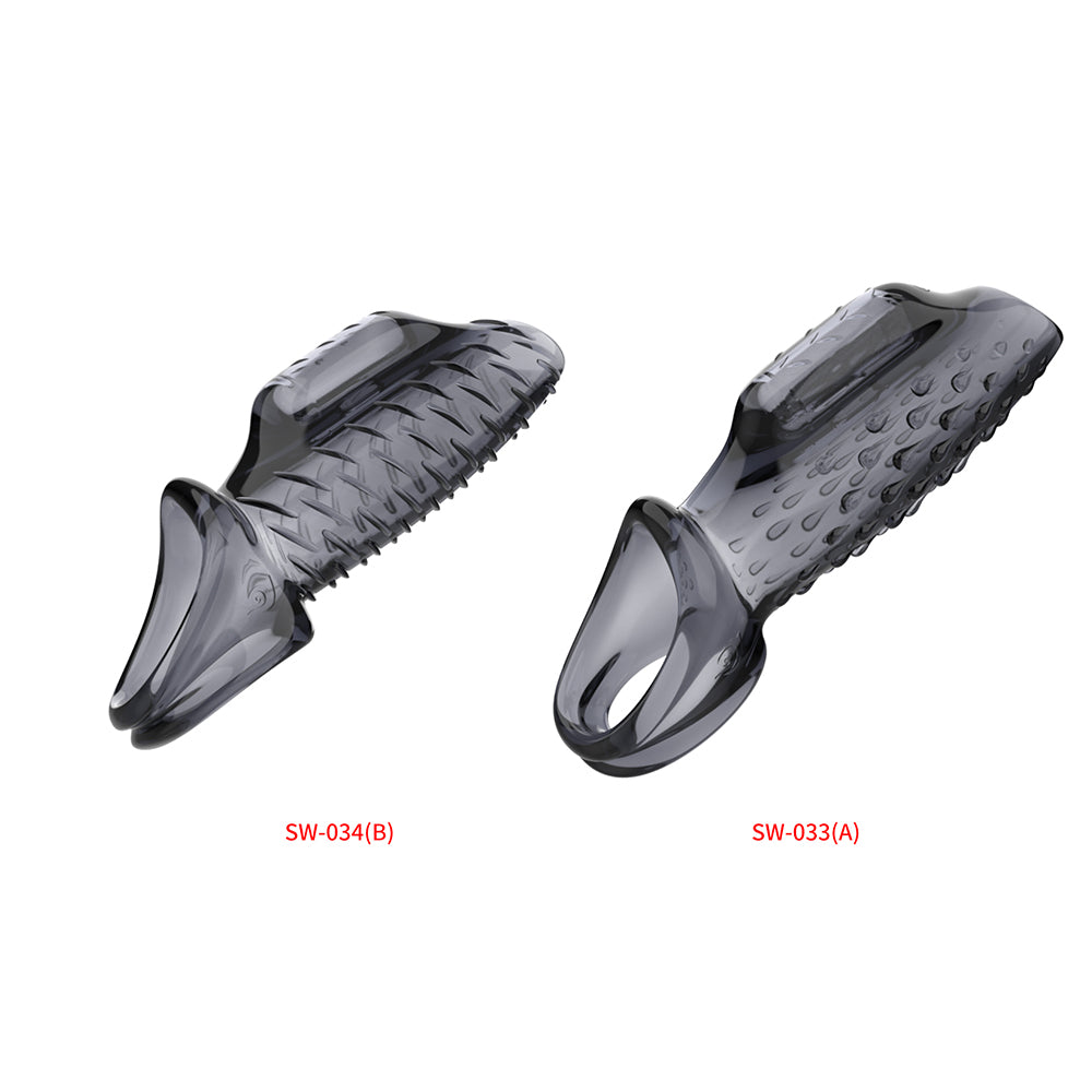 3点開振動ペニスサックダブル精子束縛