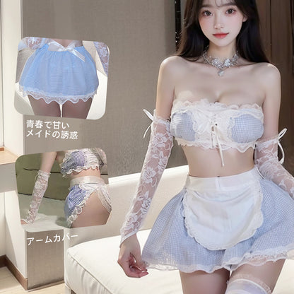 チェック柄メイド服