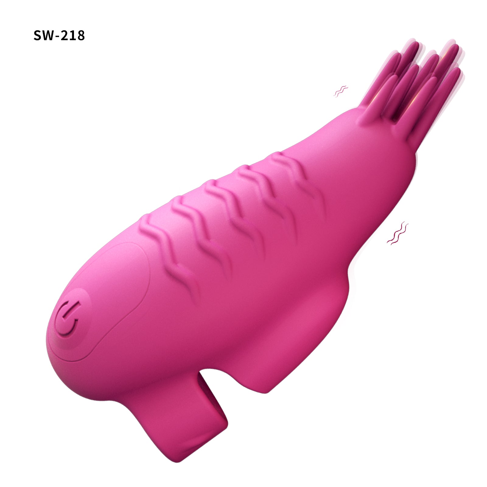 二指ブラシローター柔らかな突起が短いものから長いものへ順に配置され、快感を高める