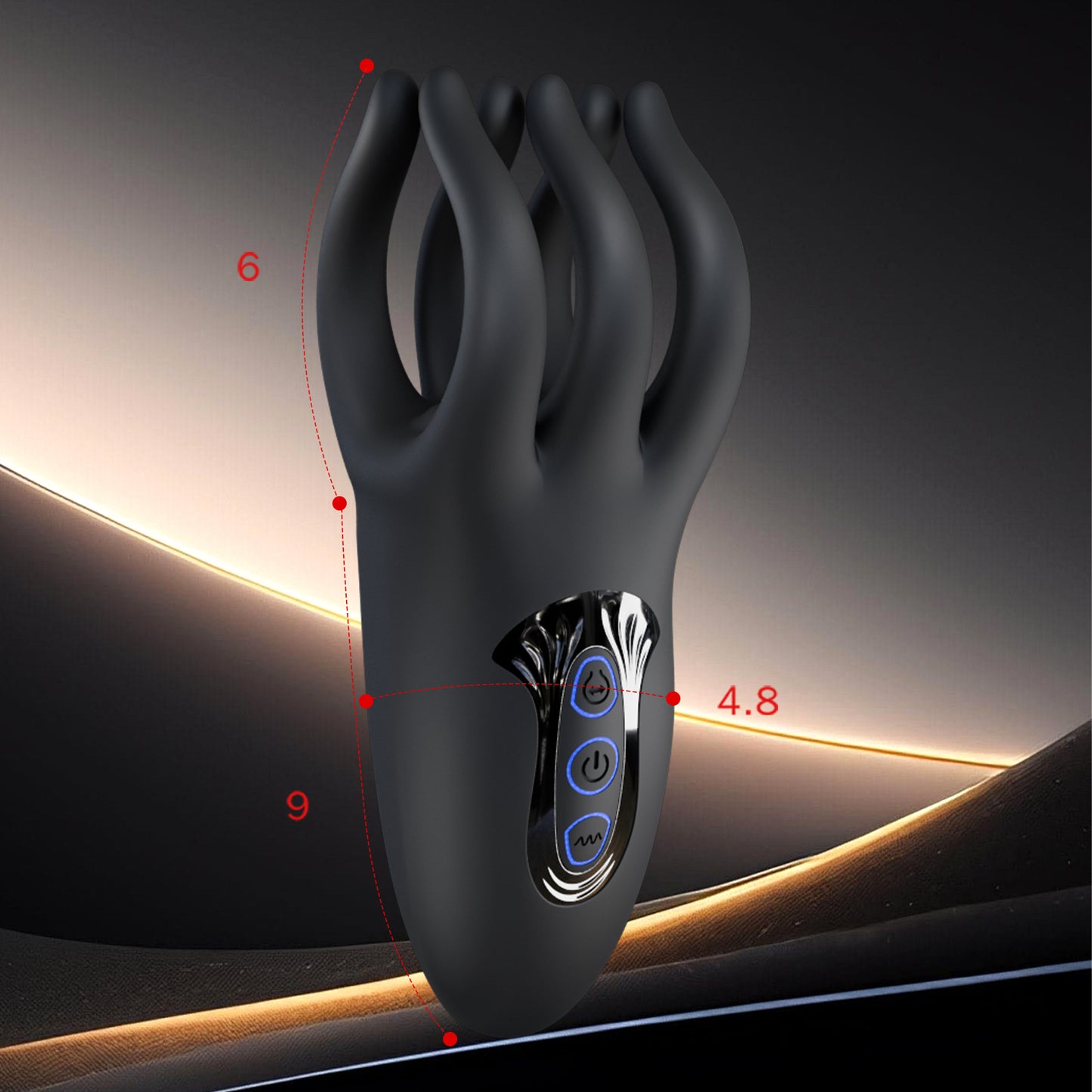 強力振動ペニスバイブ広いグリップエリア、曲線が手にフィットし、より快適な使用感