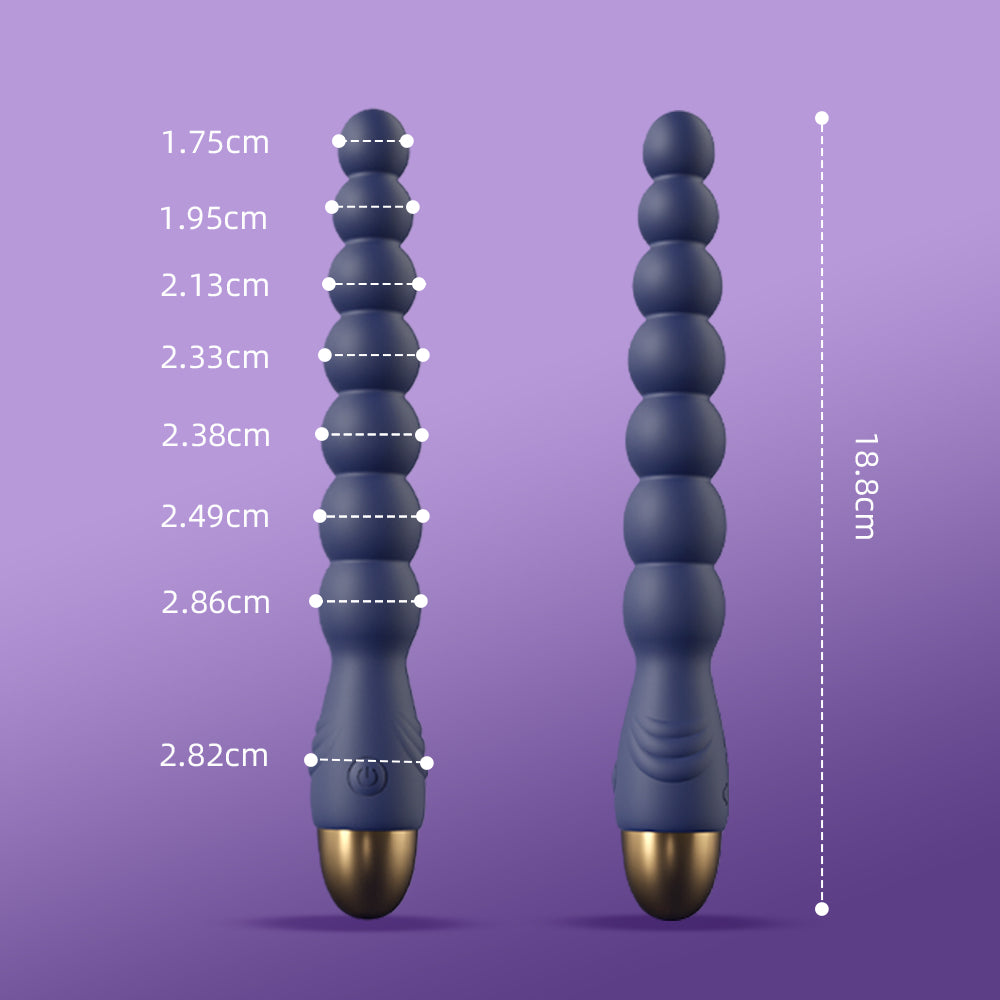 USB七連珠スティック七つの珠が連なる構造で、七段階の刺激を楽しめます。層を重ねたようなデザインが深くまで届き