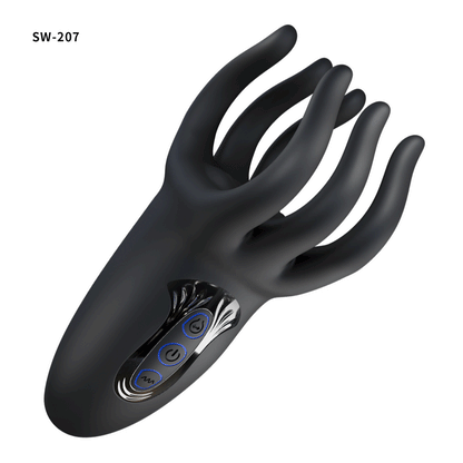 強力振動ペニスバイブ広いグリップエリア、曲線が手にフィットし、より快適な使用感