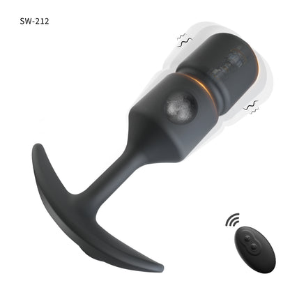 振動アナルダンベル重力＋振動の二層刺激、下部に重力ボール、上部に振動ユニット搭載