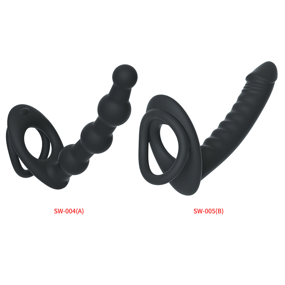 ペニスリング付ビーズアナルバイブ膣とアナルが同時に楽しむ