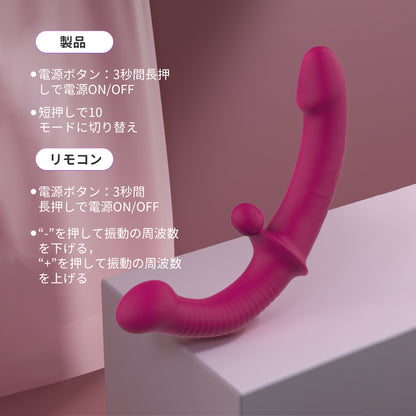 レズダブル楽しむバイブリアルな抜き差し、麻痺するほど強い振動