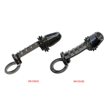 棘たっぷり水晶ペニスサックダブル精子束縛