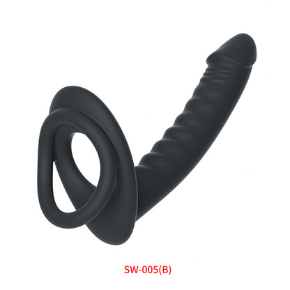 ペニスリング付ビーズアナルバイブ膣とアナルが同時に楽しむ