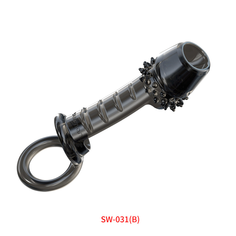 棘たっぷり水晶ペニスサックダブル精子束縛