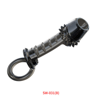 棘たっぷり水晶ペニスサックダブル精子束縛