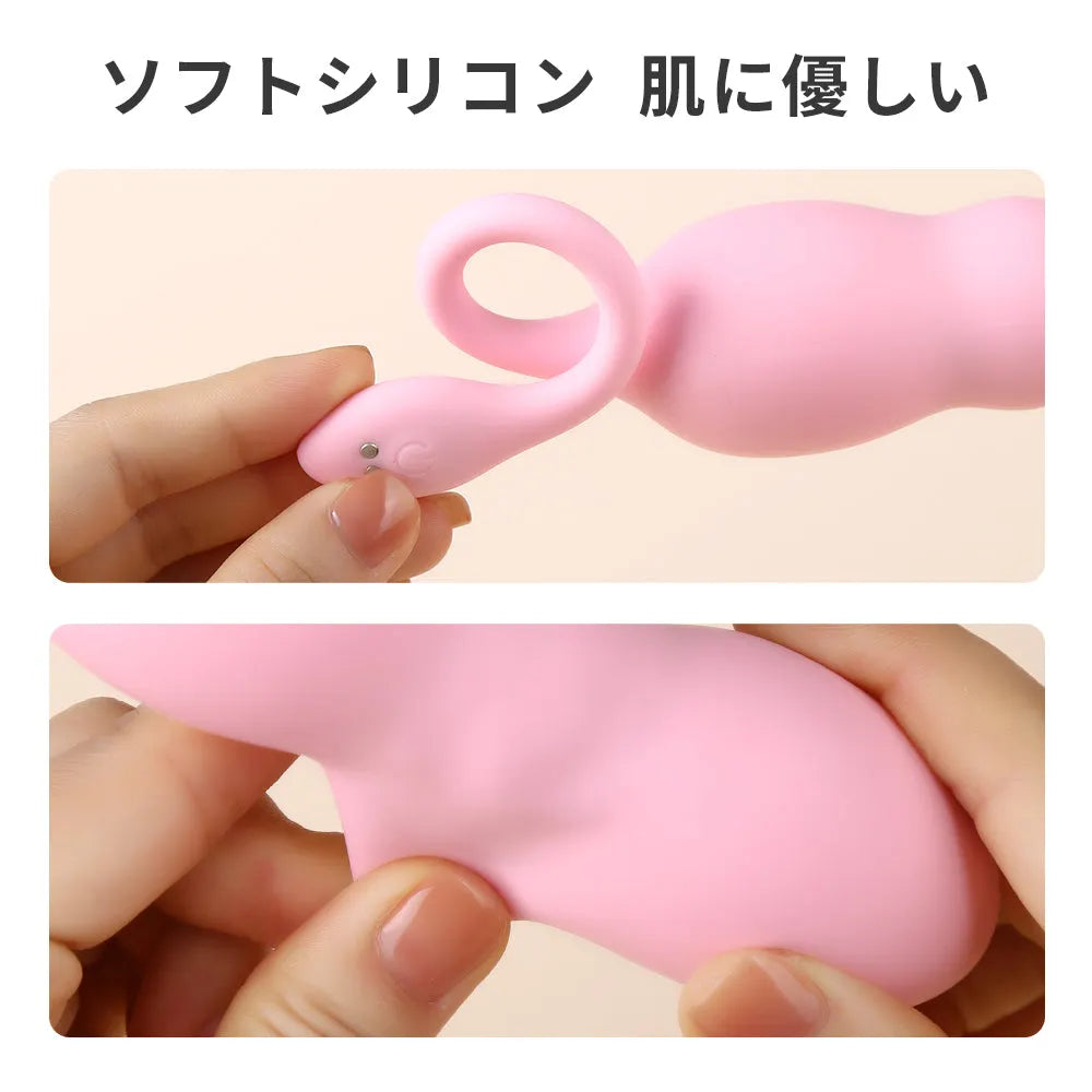自動伸縮バイブ 高周波ピストン振動 エッグ型 10種モード 液体シリカゲル製 1 高周波ピストン振動 Minhodo