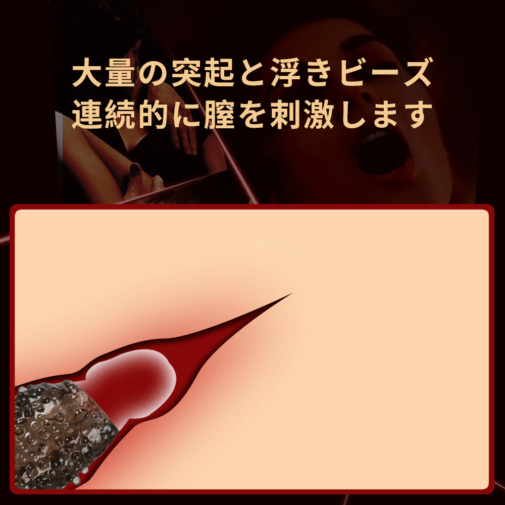 白亜紀ペニスサック 強力突起 浮きビーズ 根元ダブル締め付け 18禁 持続力アッ 強力突起 Minhodo