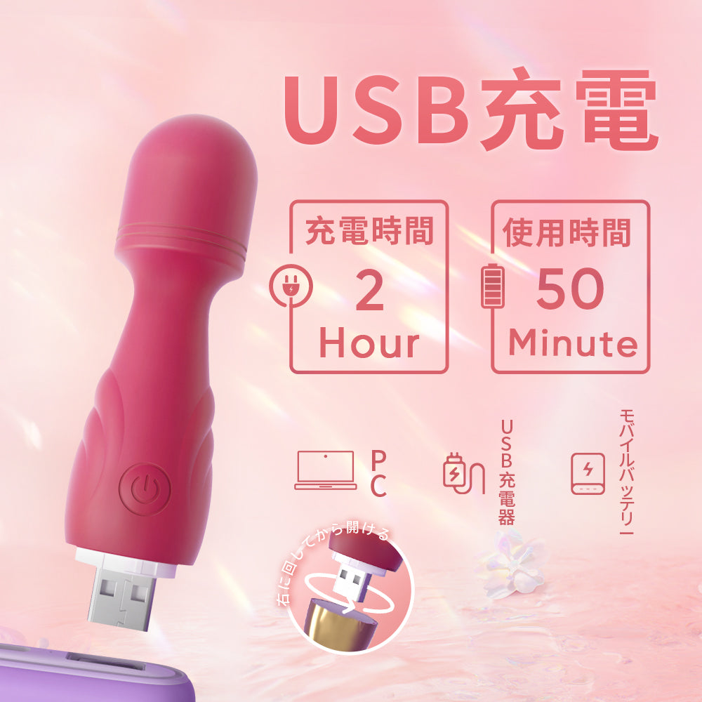ミニ電マ 18禁 ハンディマッサージャー 10種振動モード USB充電式 防水  ハンディマッサージャー Minhodo