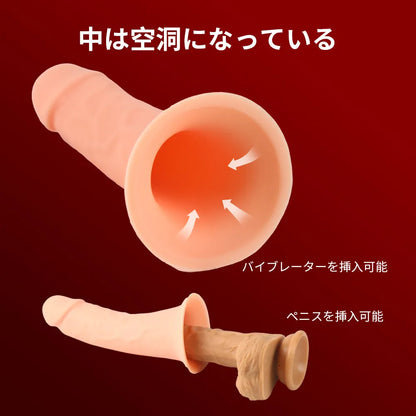 デカチン君 リアルペニスサック 中空設計 中折れ・ED対策 18禁 液体シリカゲ リアルペニスサック Minhodo