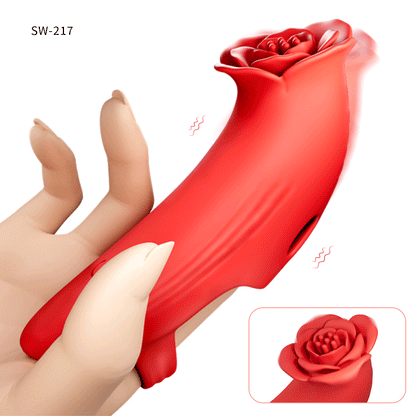 薔薇の魔指 フィンガーバイブ 18禁 バラ型 10種振動モード クリトリス 乳首 フィンガーバイブ Minhodo