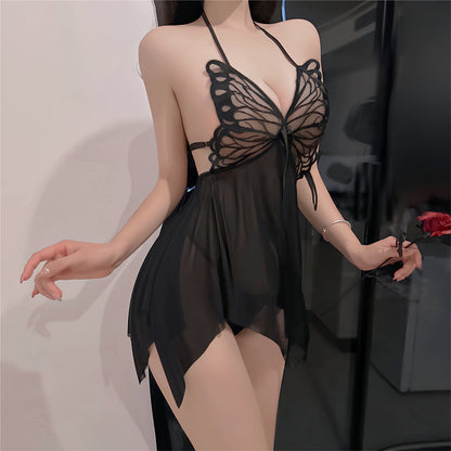 背中開きシースルー蝶結び ランジェリー
