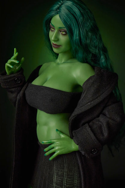 Si70cm KA Renee Full Silicone Mini Sex Doll | She-Hulk Green Skin | 70cm Anime Fantasy Doll